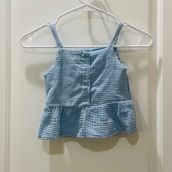 Between…Girls Blue Crochet Top and Shorts outfit with Daisy Accents - Picture 3 of 5